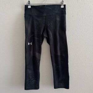 Under Armour HeatGear Compression Leggings Black Snake Print M